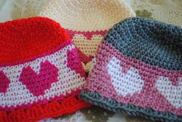 Crochet Hat Pattern, Hearts Go Round Hat crochet pattern from Cre8tion Crochet