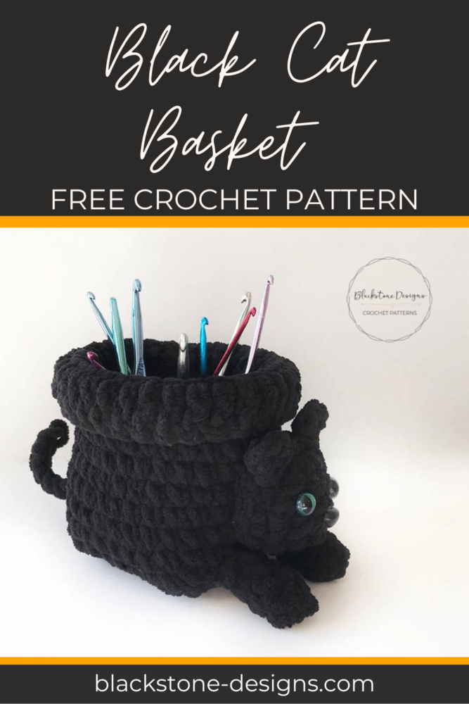 Black Cat Basket Crochet Pattern, Unique Baskets