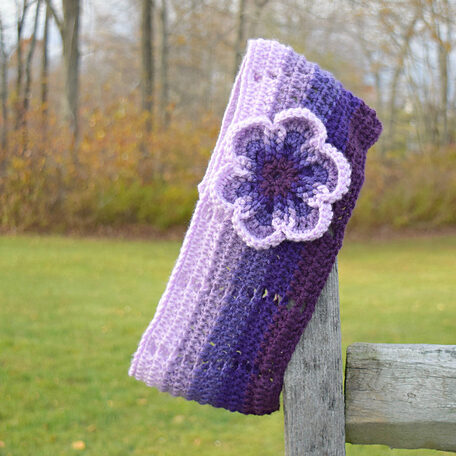 Poplar Ridge Cowlette Crochet Pattern for a purple cowl