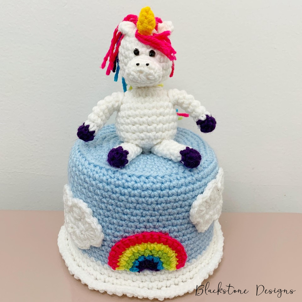 Crochet Unicorn Amigurumi on Toilet Paper Cover