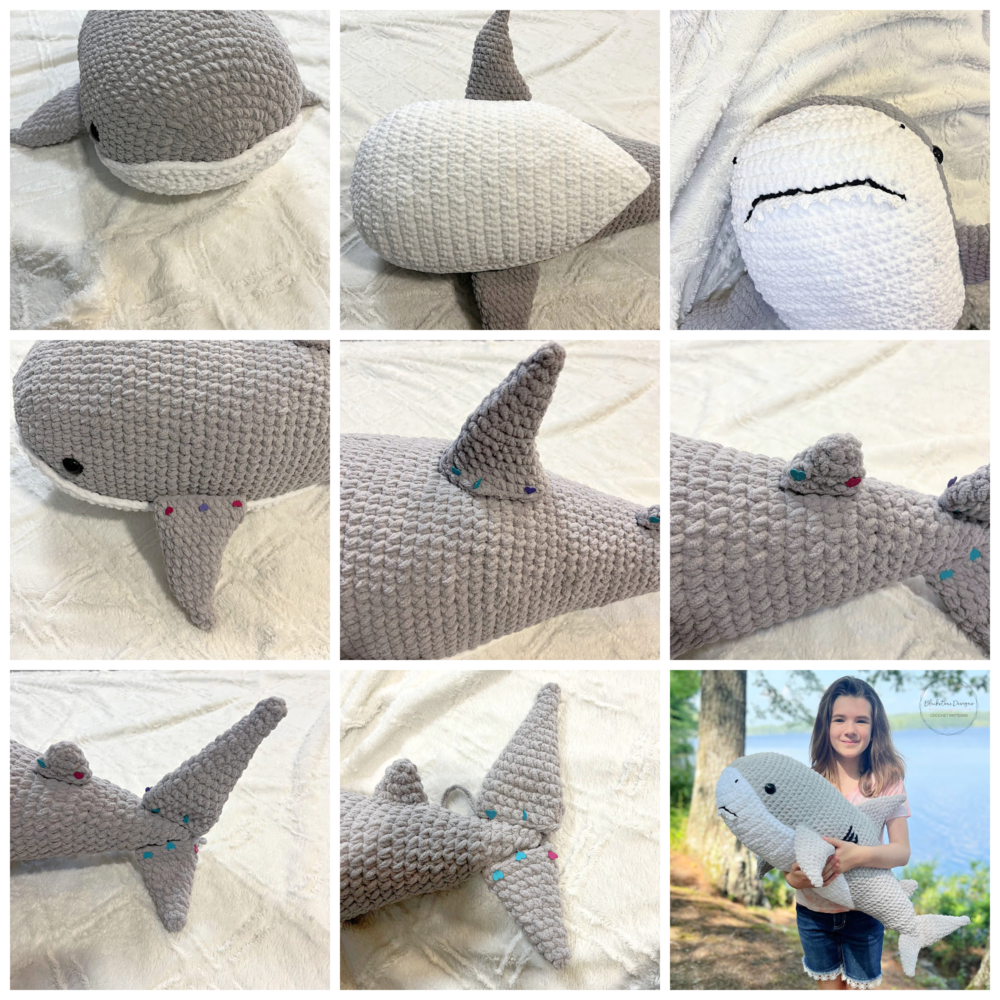 Giant Shark Amigurumi crochet pattern tutorial photos