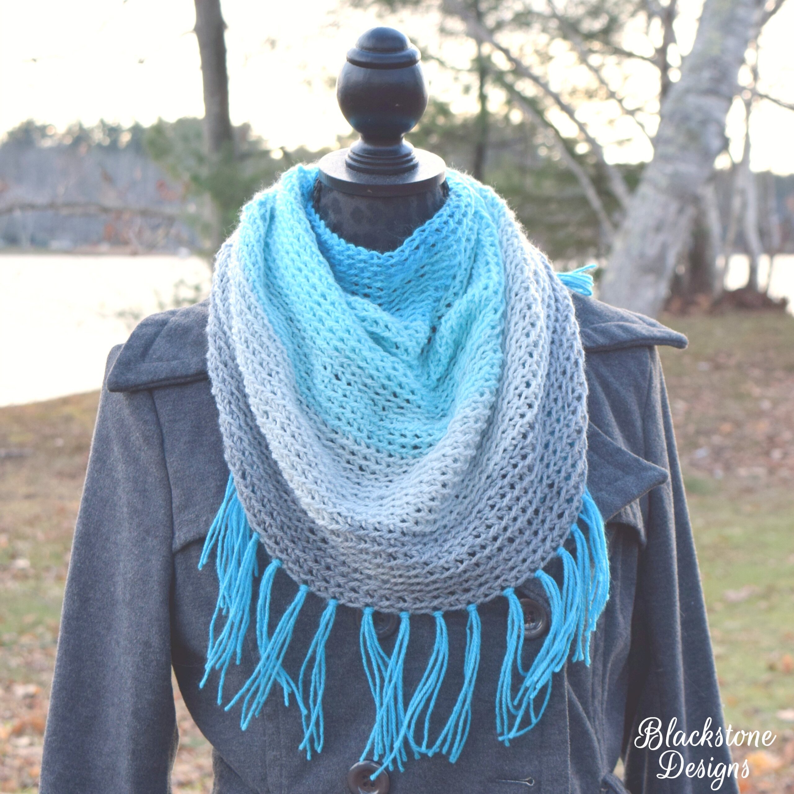 Blue Watercolor Cowl Crochet Pattern