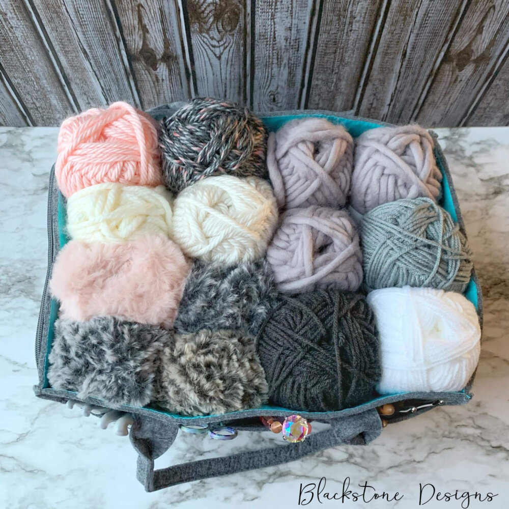 Crochet Project Bag, Mollie Ollie Caddy Tote Bag, Crochet Tote
