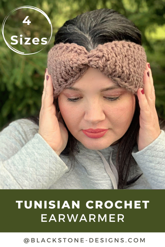 Tunisian Crochet Earwarmer featuring Tunisian Knit Stitch