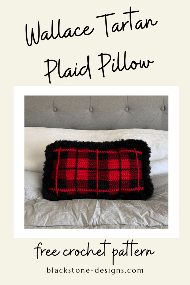 Wallace Tartan Plaid Pillow crochet pattern, Crochet Tartan Plaid, Tartan Plaid Pillow Crochet, Tartan Plaid Crochet Pattern