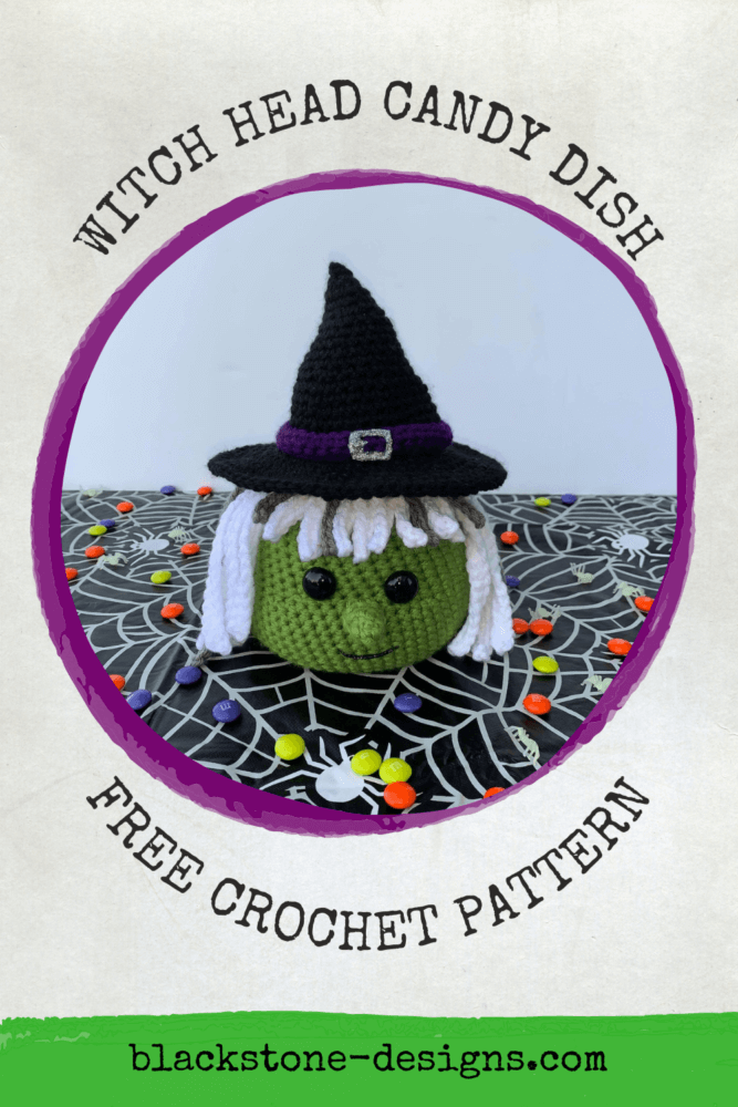 Witch Crochet Patterns, Crochet Witch Head Candy Dish for Crochet Halloween Decor, Crochet for Halloween
