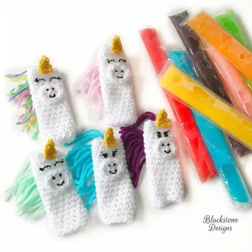 Unicorn Ice Pop Holder from Blackstone Designs - Popsicle cozies - summer treat cozies