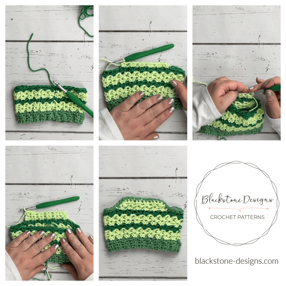 Bayside Tank crochet tank top crochet pattern tutorial photos for main body, 2 hdc, half double crochet