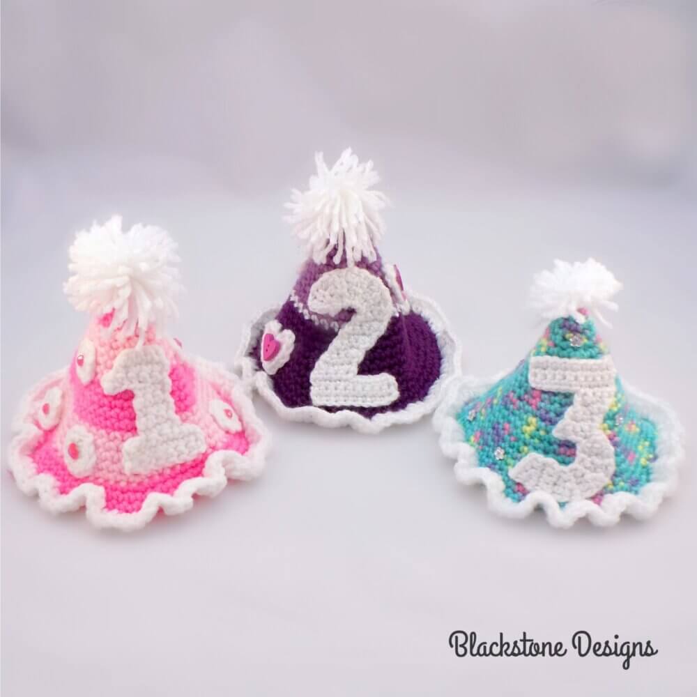 crochet numbers free crochet pattern, crochet numbers pattern, crochet numbers free, crochet numbers appliques, how to make crochet numbers, birthday party hat numbers, crochet birthday party hat