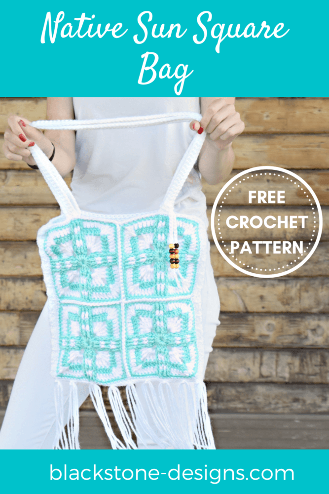 Easy 8 Granny Square Bag made using the Native Sun Square Granny Square pattern