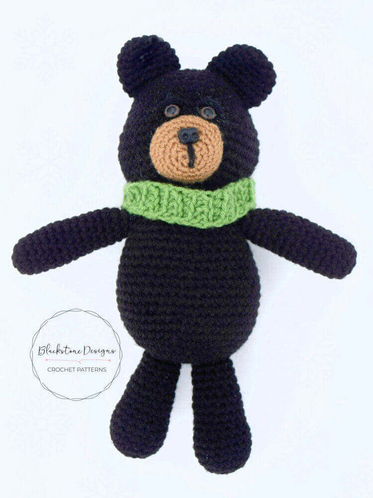 Bruno the Bear free crochet amigurumi bear beginner friendly crochet pattern for a crochet bear stuffed animal