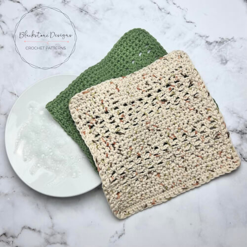 Crochet Dishcloth Pattern, Beginner Single Crochet Dishcloth