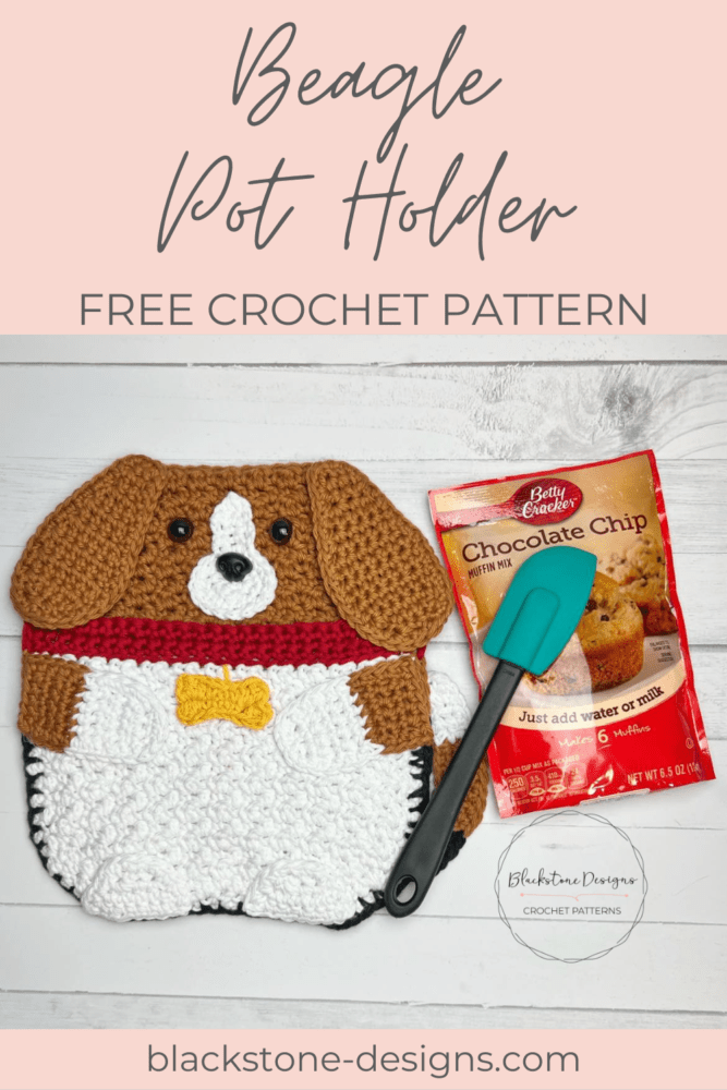 Beagle Puppy Dog Pot Holder, Beagle Crochet Pattern, Crochet Beagle, Crochet Gifts for Dog Lovers