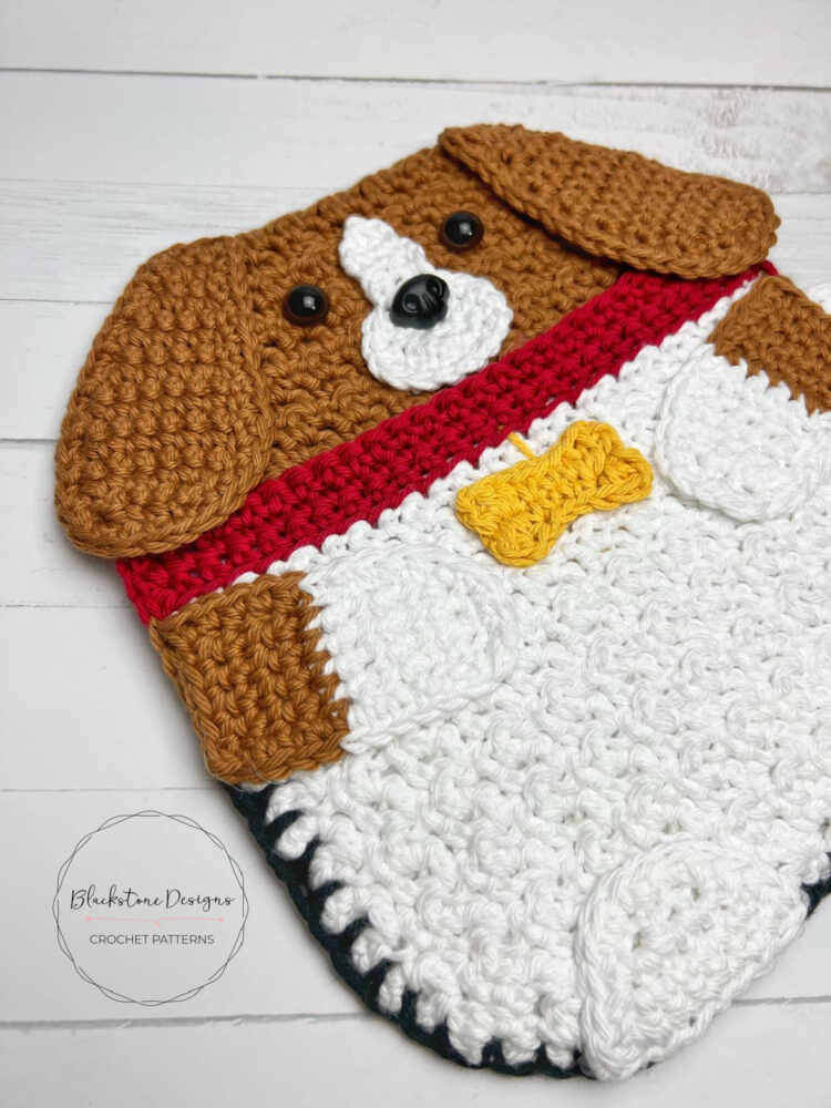 Beagle Puppy Dog Pot Holder, Beagle Crochet Pattern, Crochet Beagle