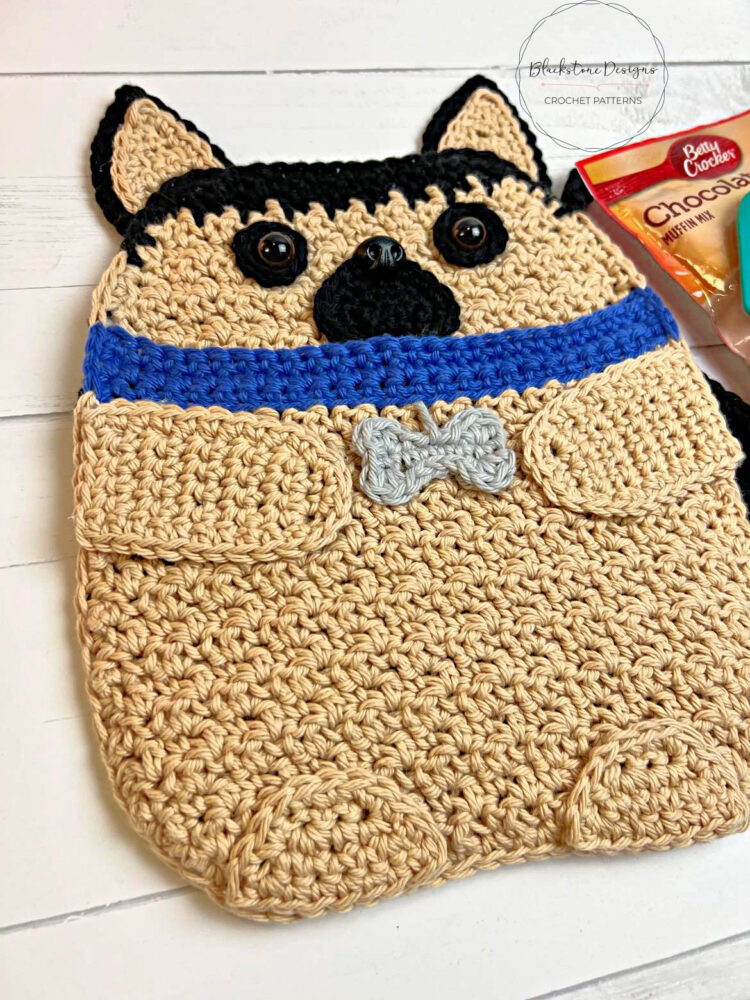 German Shepherd Pot Holder, German Shepherd Crochet, German Shepard Crochet Pattern