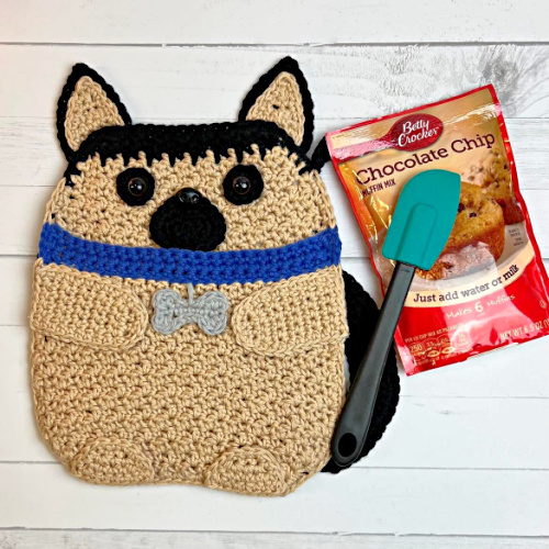 German Shepherd Pot Holder, German Shepherd Crochet, German Shepard Crochet Pattern