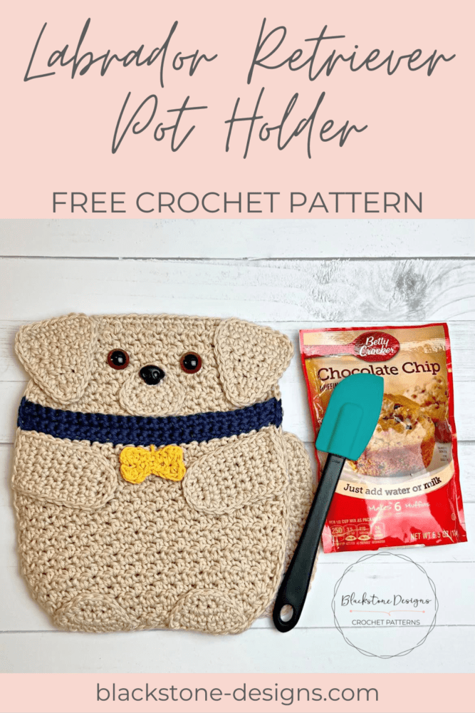 Crochet Labrador Retriever Puppy Dog Pot Holder Crochet Pattern, Labrador Retriever Pot Holder