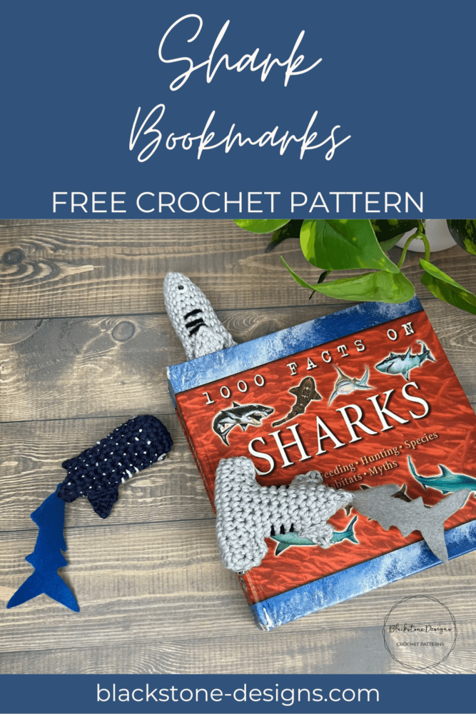 Crochet Shark Bookmarks free pattern