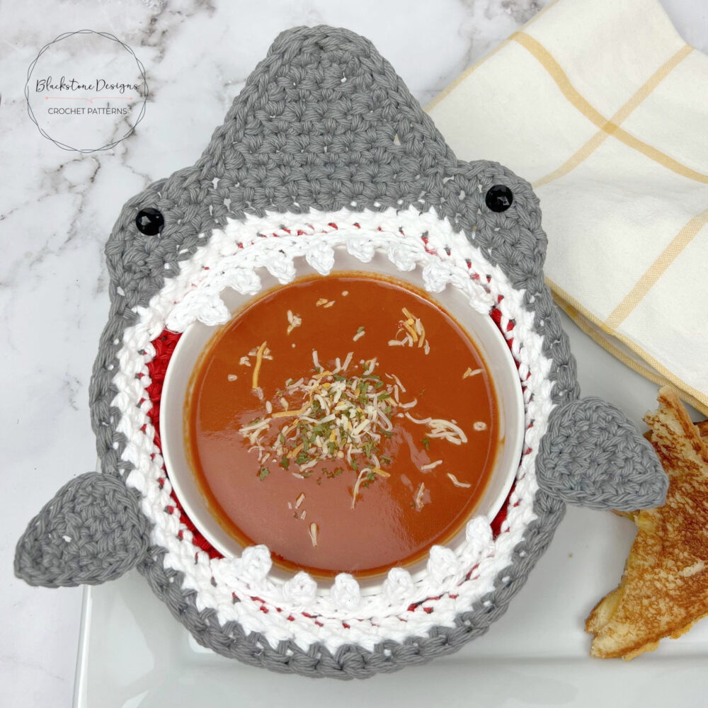 Crochet Pattern Shark Soup Bowl Cozy