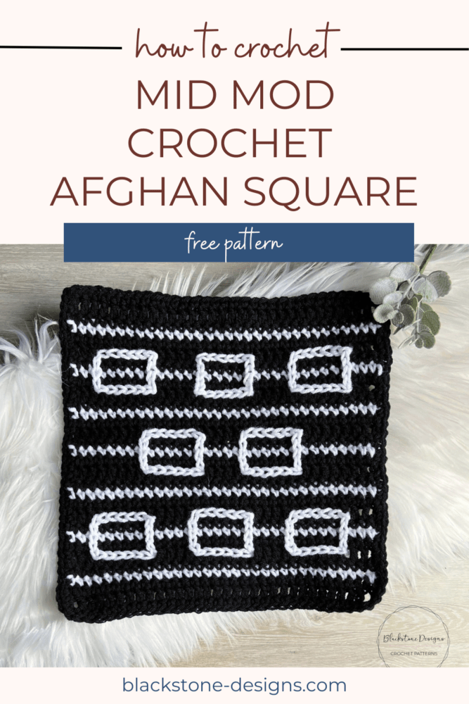 Mid Mod Crochet Afghan Square granny square pattern