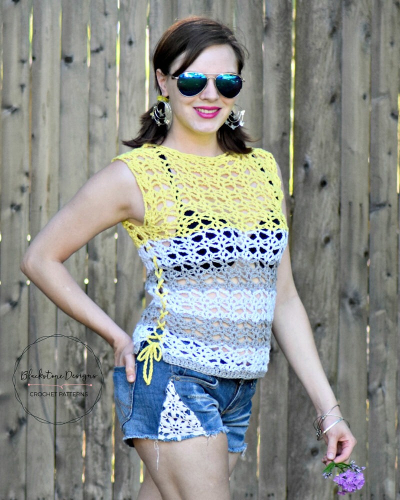 Sunshine and Lace Crochet Tank Top for Adults Free Pattern - Blackstone ...