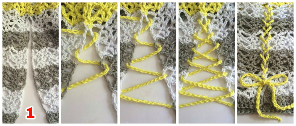 Sunshine and Lace Crochet Tank Top tutorial collage one