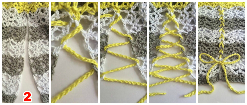 Sunshine and Lace Crochet Tank Top tutorial collage two
