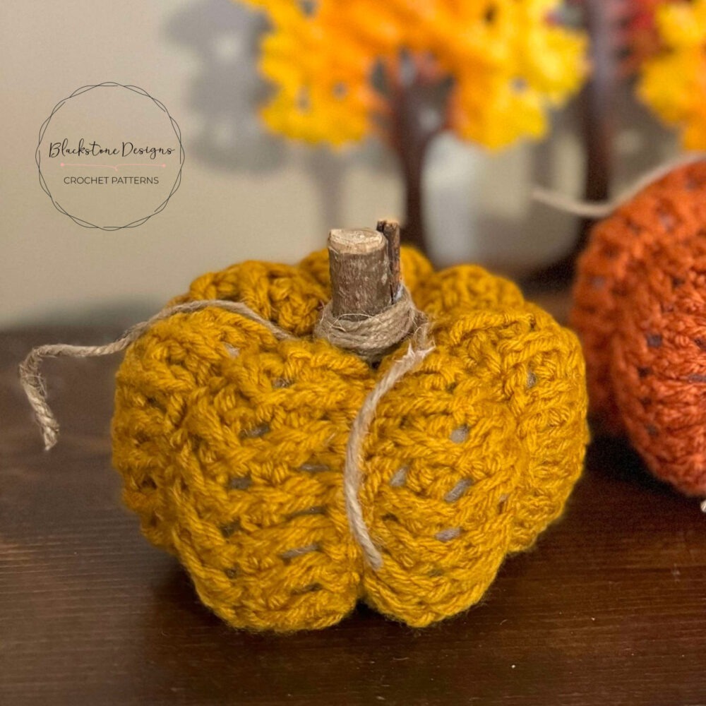Yellow Herringbone Pumpkin Crochet Pattern