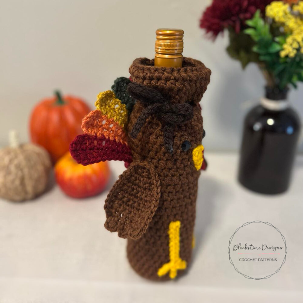Crochet Turkey Wine Bottle Cozy crochet pattern