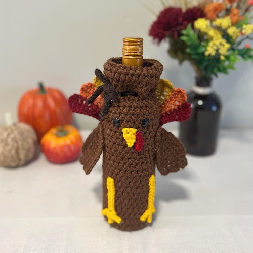 Crochet Turkey Bottle Cozy crochet pattern