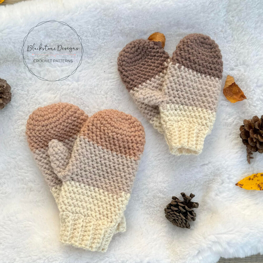 Cushnoc Mittens crochet pattern for no sew mittens