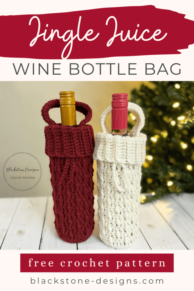 Jingle Juice Wine Bottle Bag Crochet Pattern Free