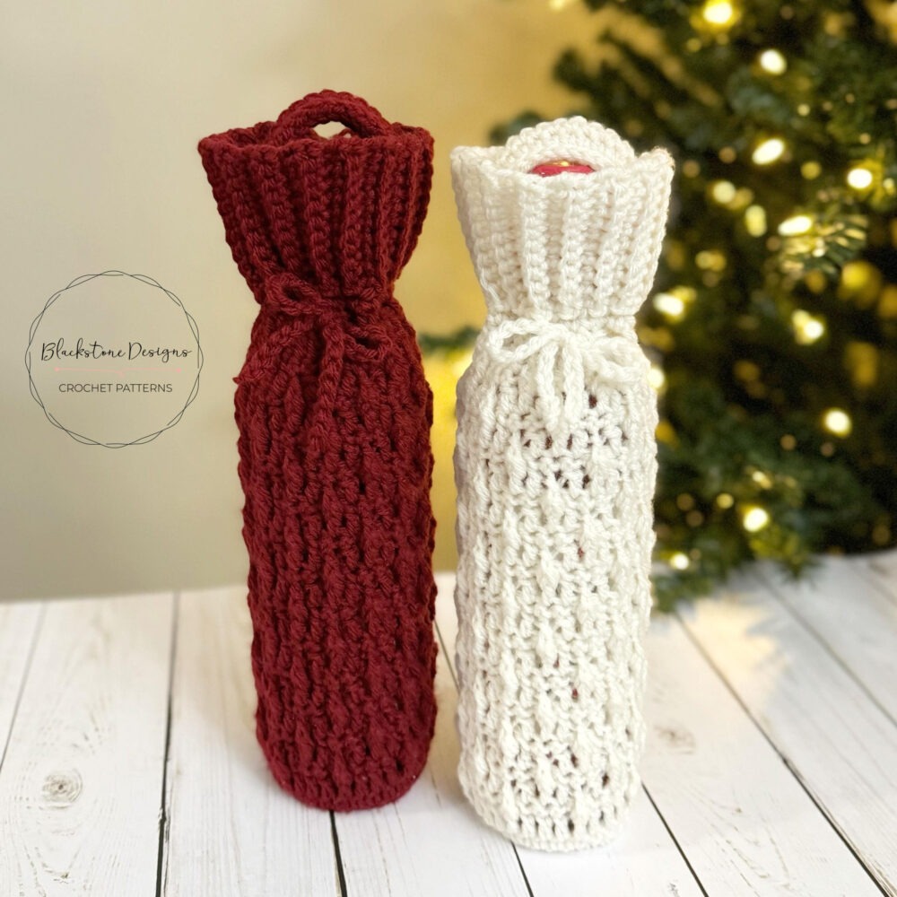 Jingle Juice Wine Bottle Bag Crochet Pattern Free