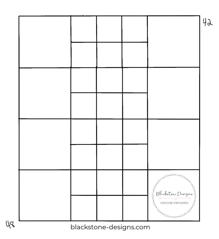 Tunisian Crochet Along Afghan Square Layout Option 1
