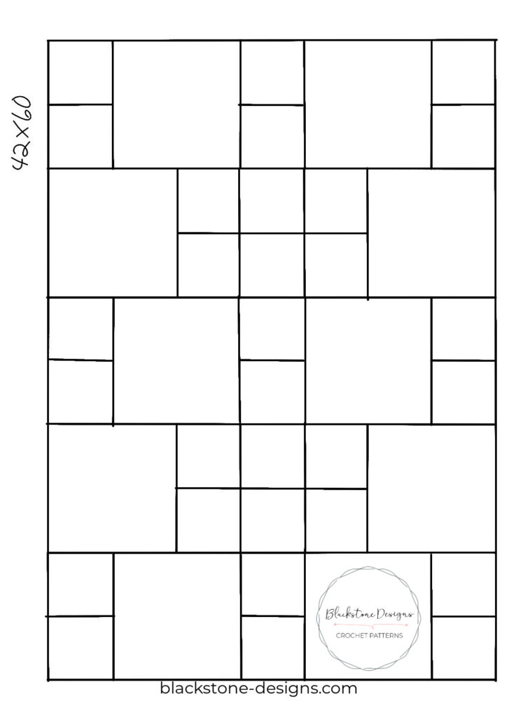 Tunisian Crochet Along Afghan Square Layout Option 2