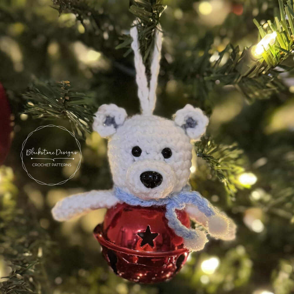 Crochet Bear Jingle Bell Ornament Pattern