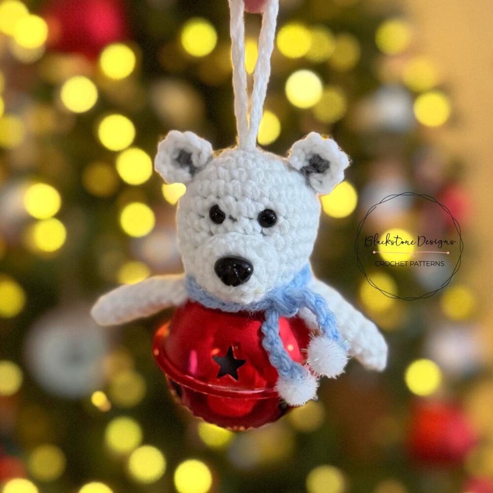 Crochet Bear Jingle Bell Ornament Pattern