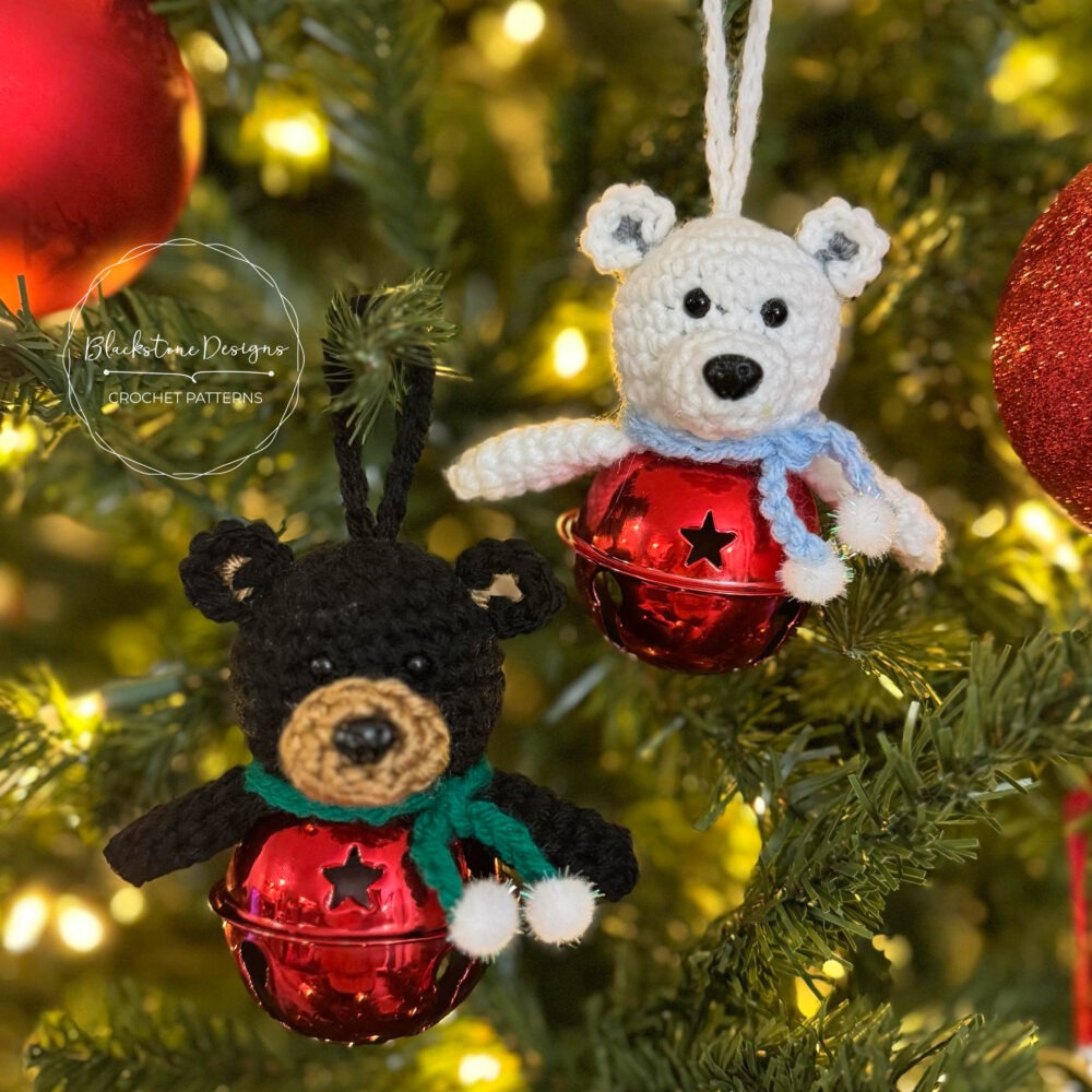 Crochet Bear Jingle Bell Ornament Pattern