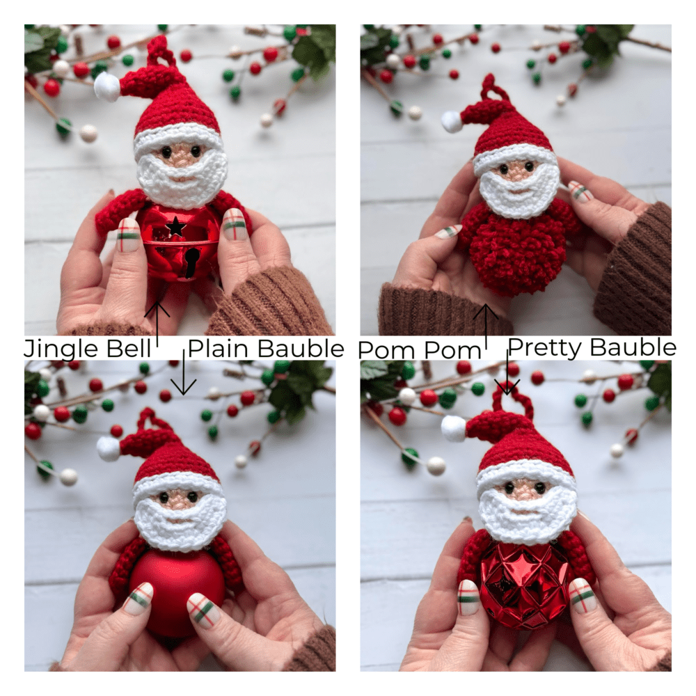 Crochet Santa Ornament Jingle Bell Alternatives