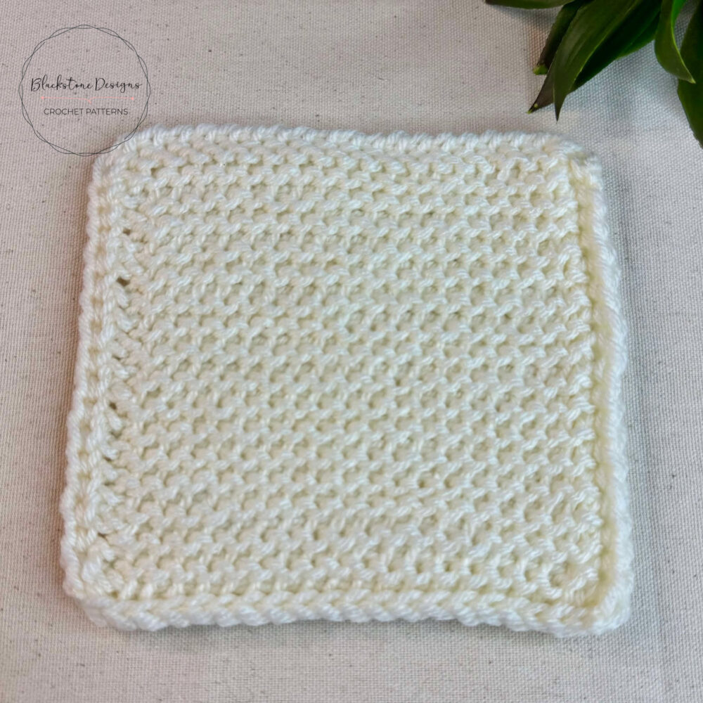 Crochet Tunisian Purl Stitch pink squares