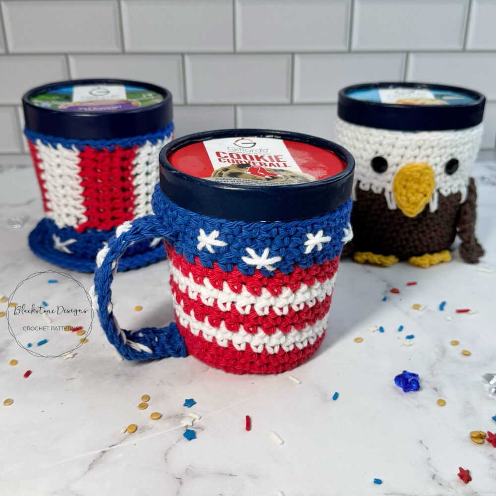 Americana Ice Cream Cozies Crochet Pattern