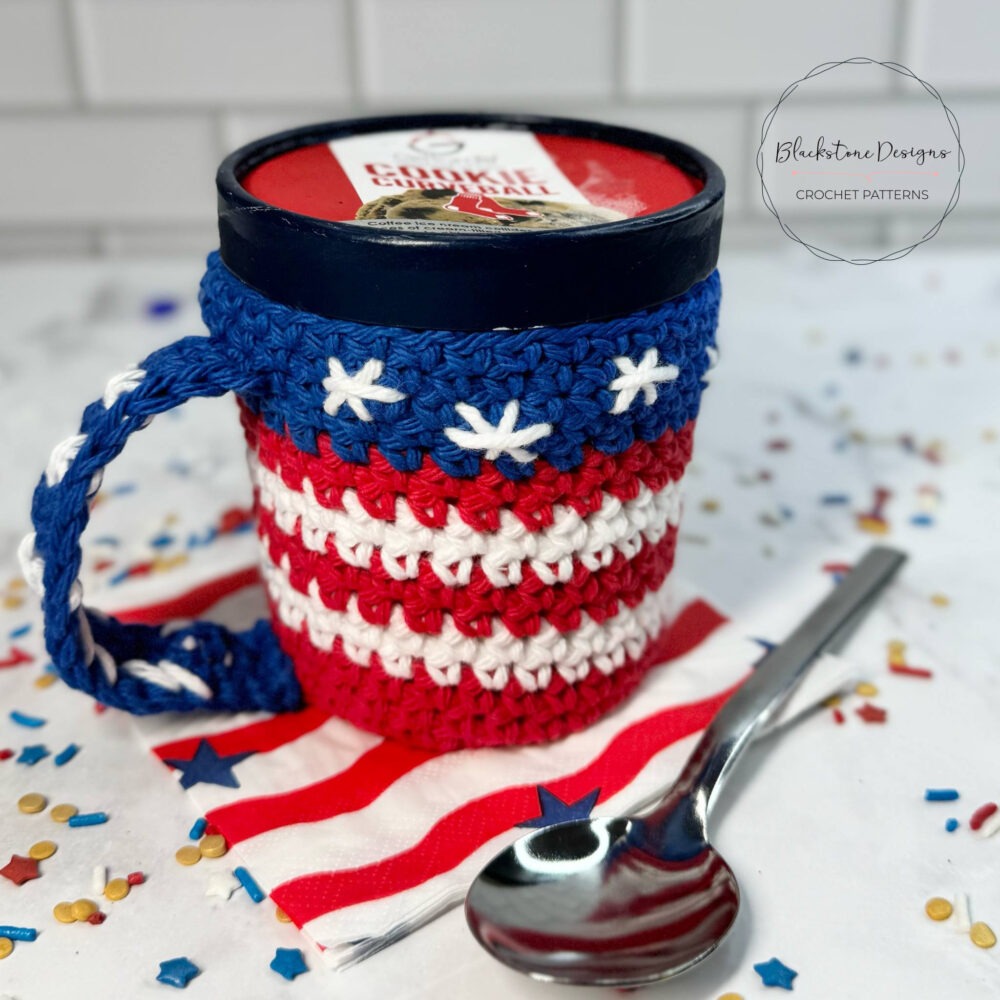Americana Ice Cream Cozies American Flag Ice Cream Cozy Crochet Pattern