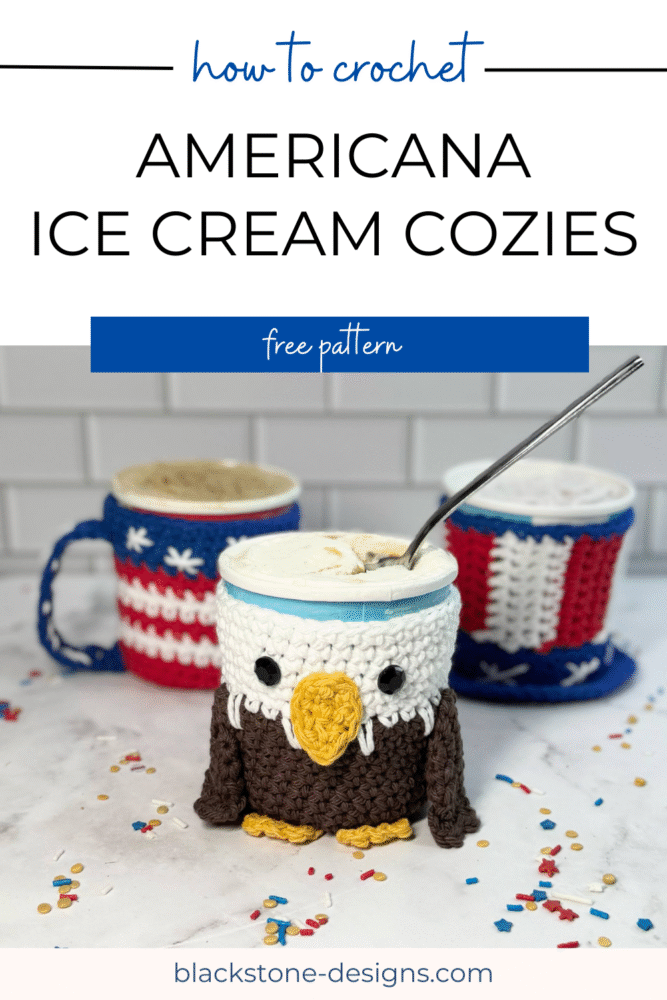Americana Crochet Ice Cream Cozies Free Patriotic Pattern