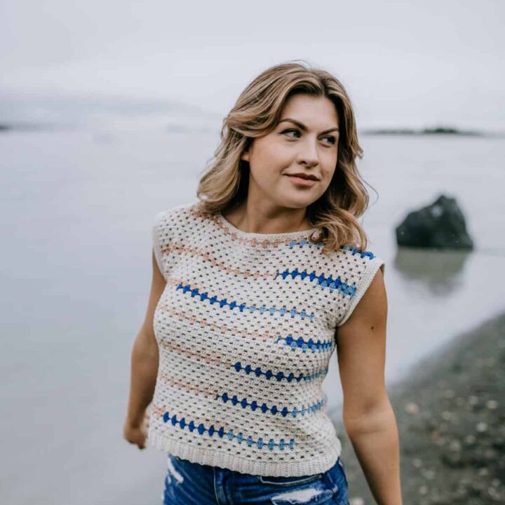 Crochet Summer Top made with Granny Stitch from A Crocheted Simplicity