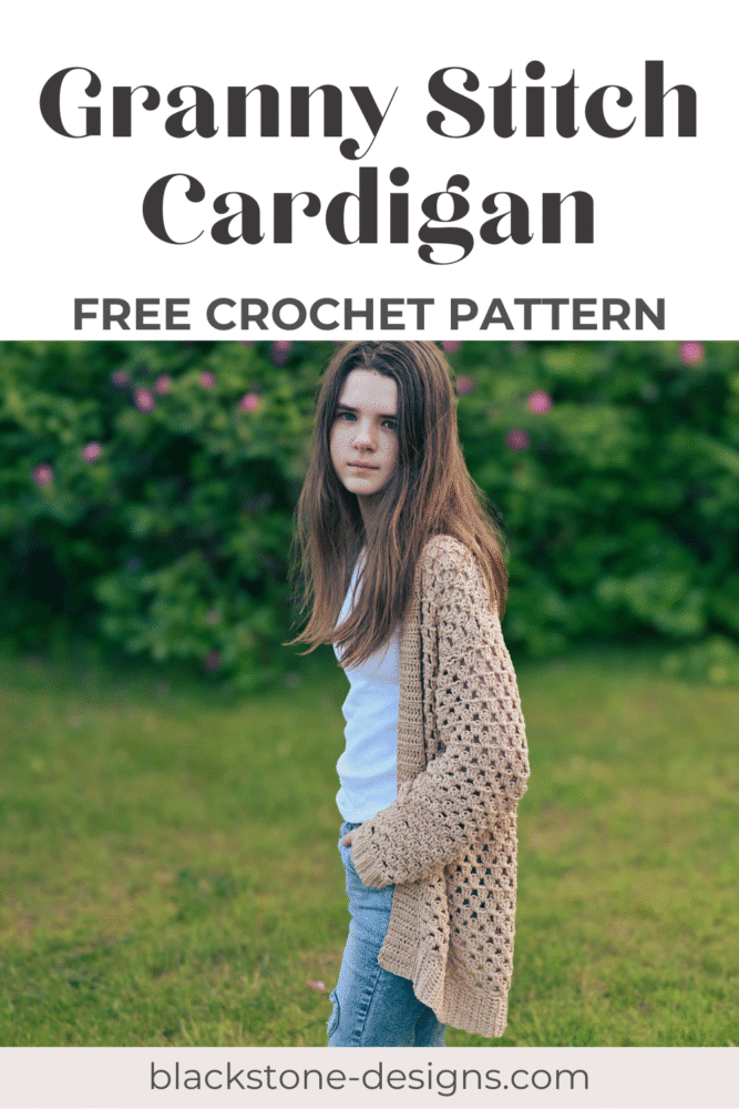 Oversized Crochet Cardigan Granny Stitch Sweater