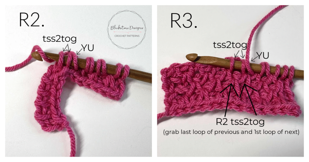 Tunisian Smock Stitch tutorial photos