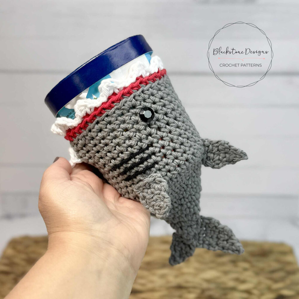 Great White Shark Ice Cream Cozy Crochet Pattern
