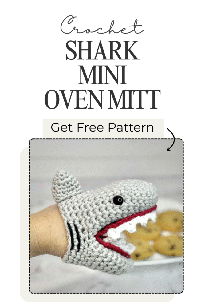 Shark Mini Oven Mitt Crochet Pattern