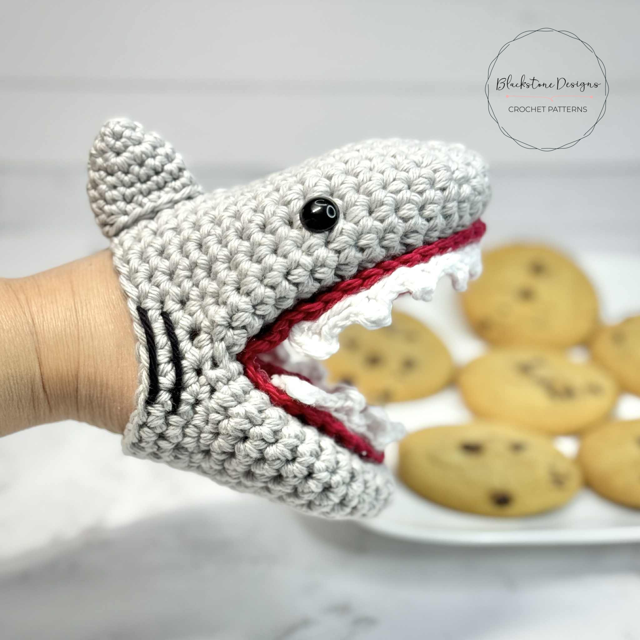 Shark Mini Crochet Oven Mitt Pattern