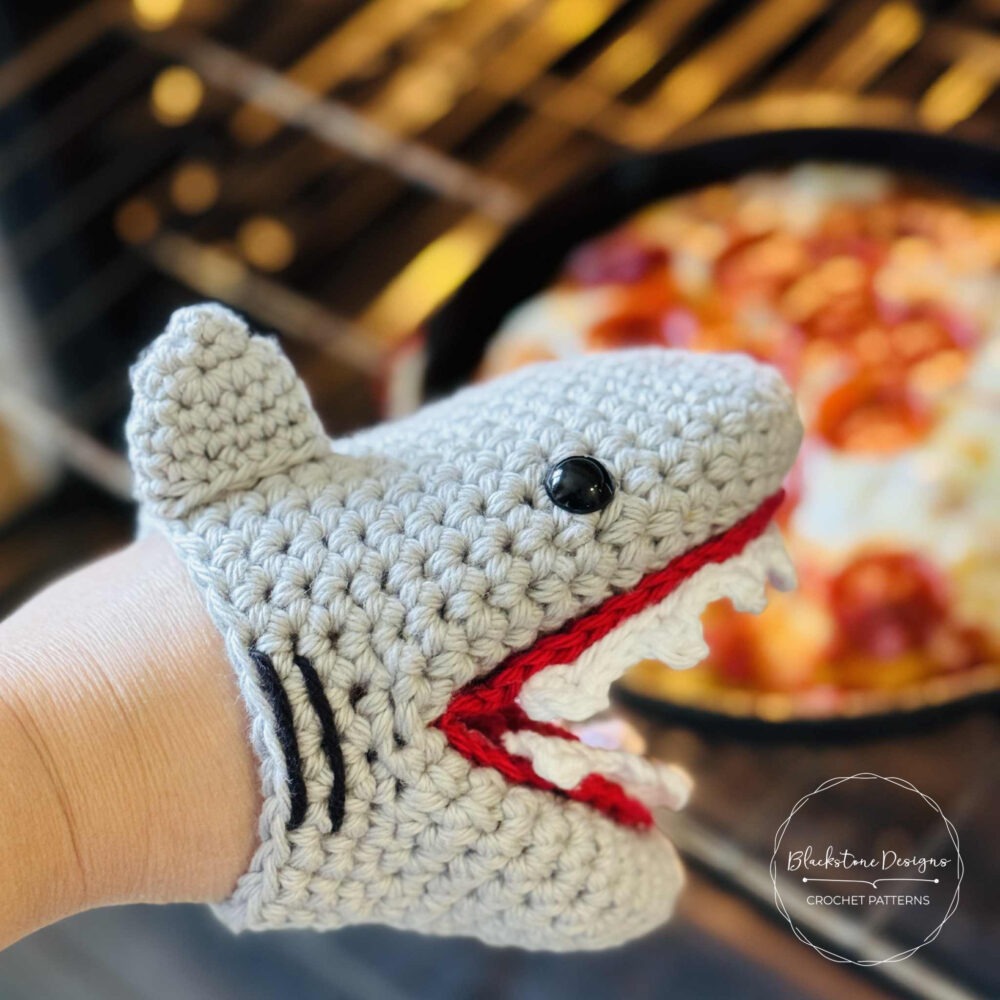 Shark Mini Oven Mitt Crochet Pattern